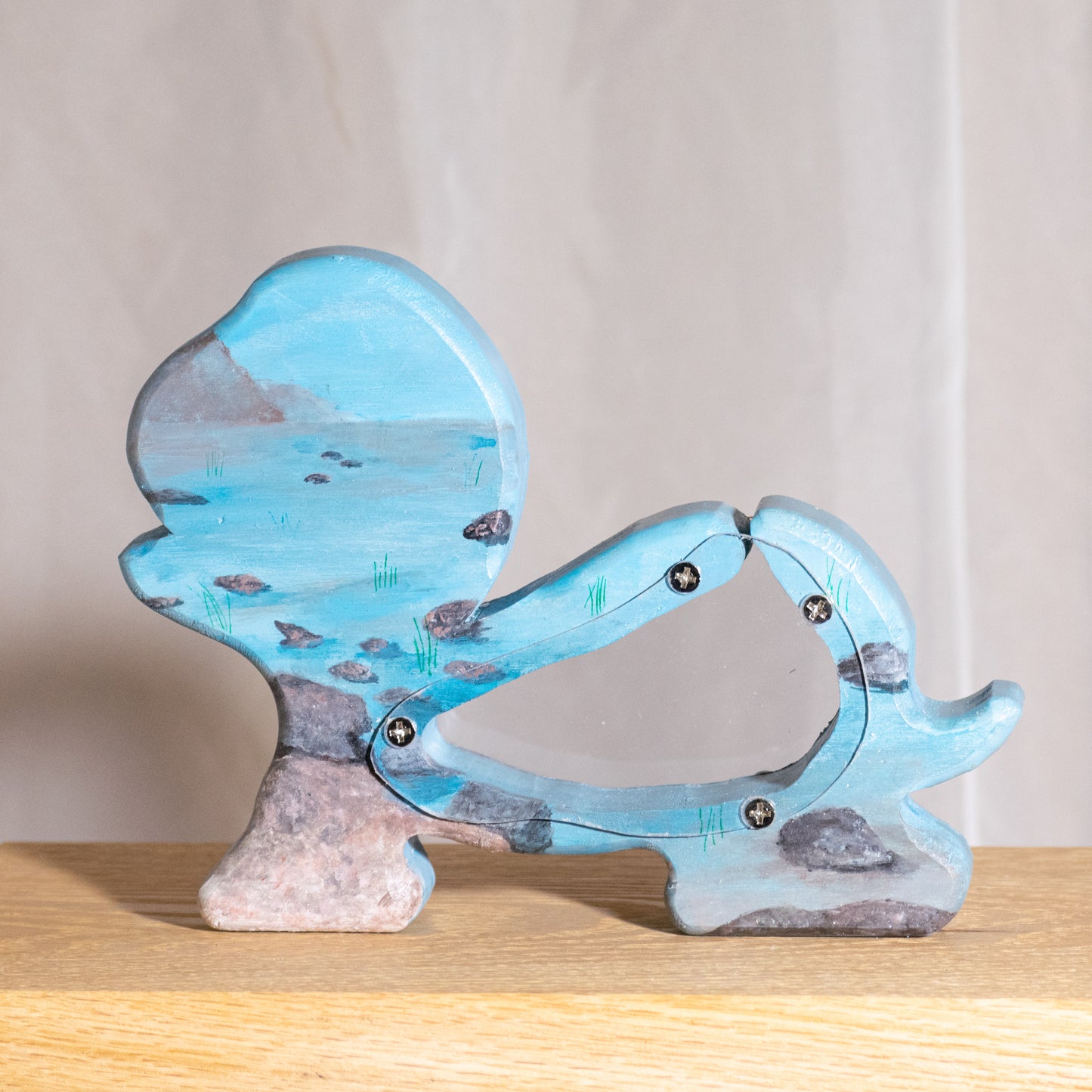 Painted Wooden Turtle Bank