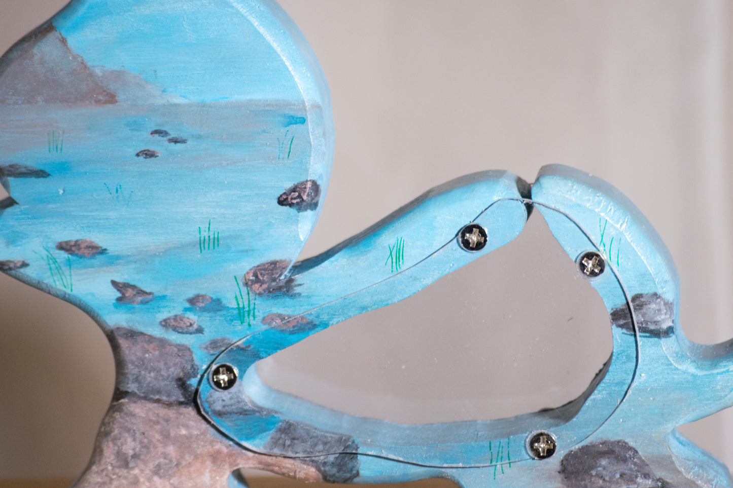 Painted Wooden Turtle Bank