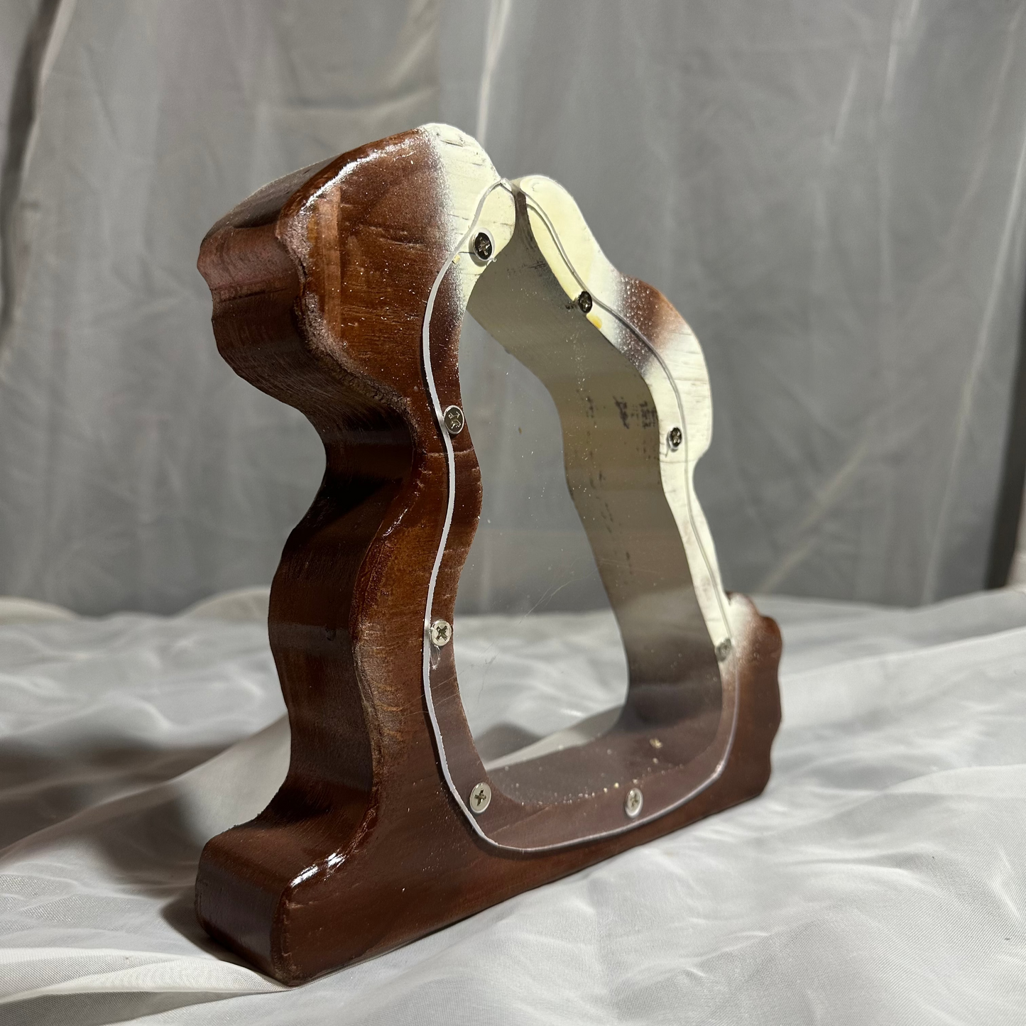 Wooden Brown & White Bunny Bank
