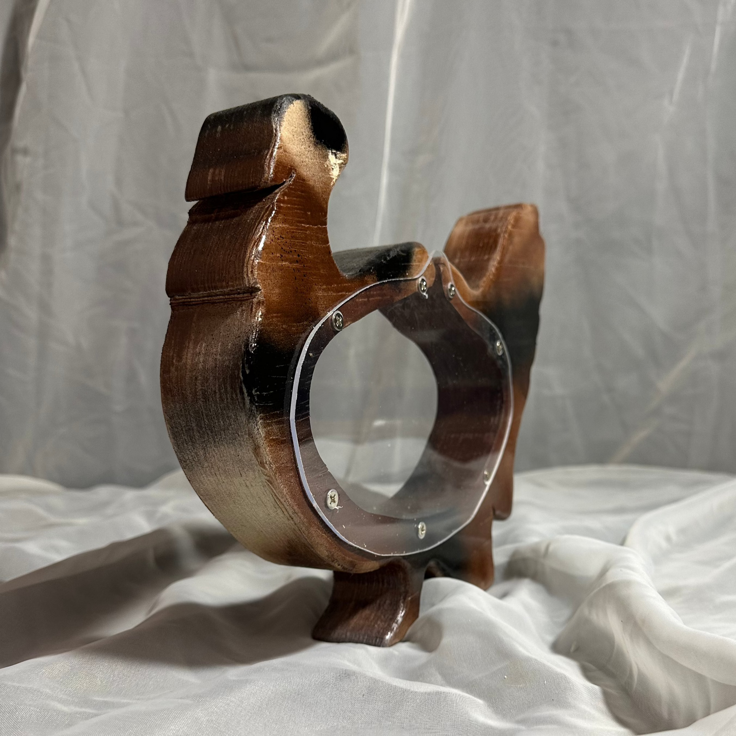 Wooden Brown & White Turkey Bank