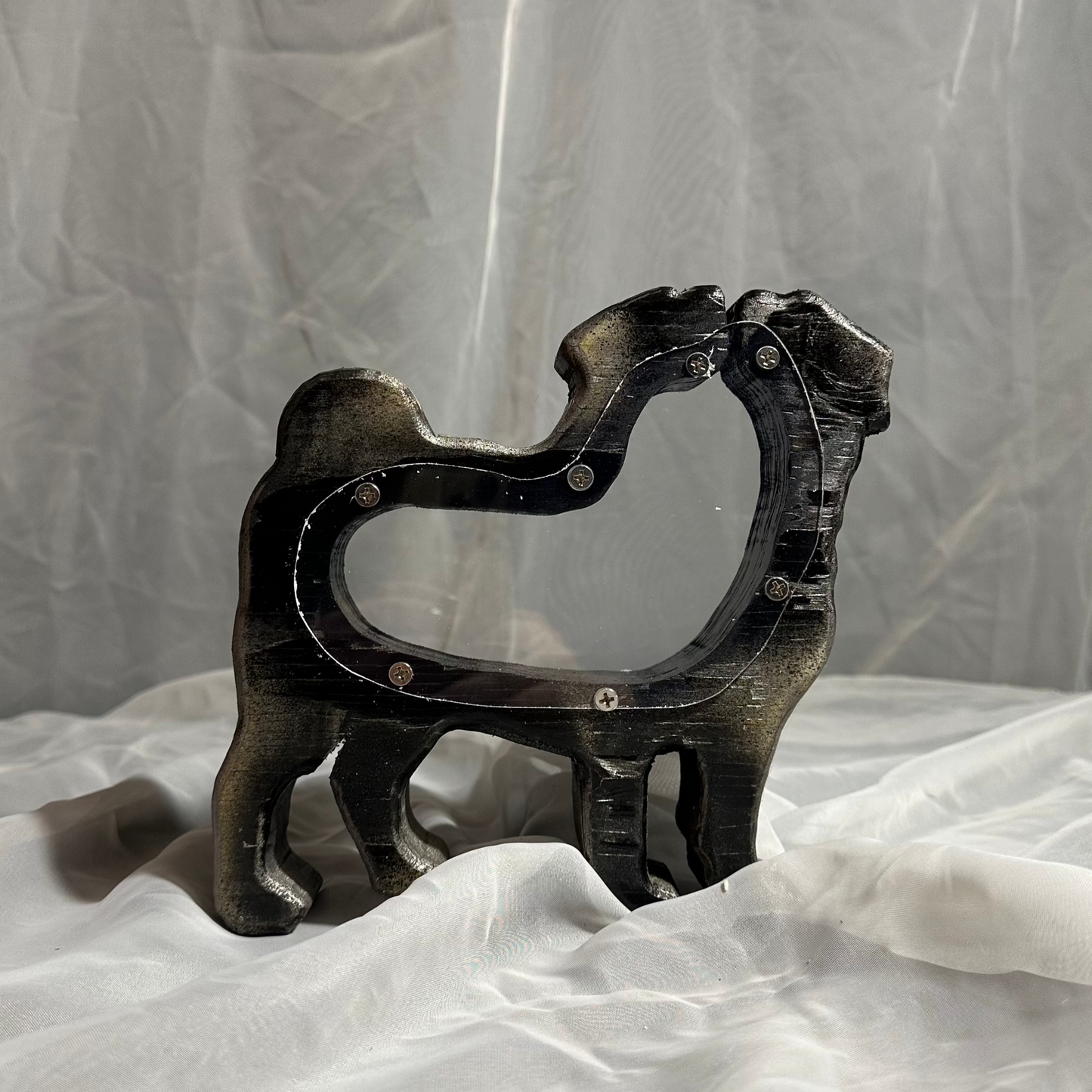 Wooden Black Dog Bank