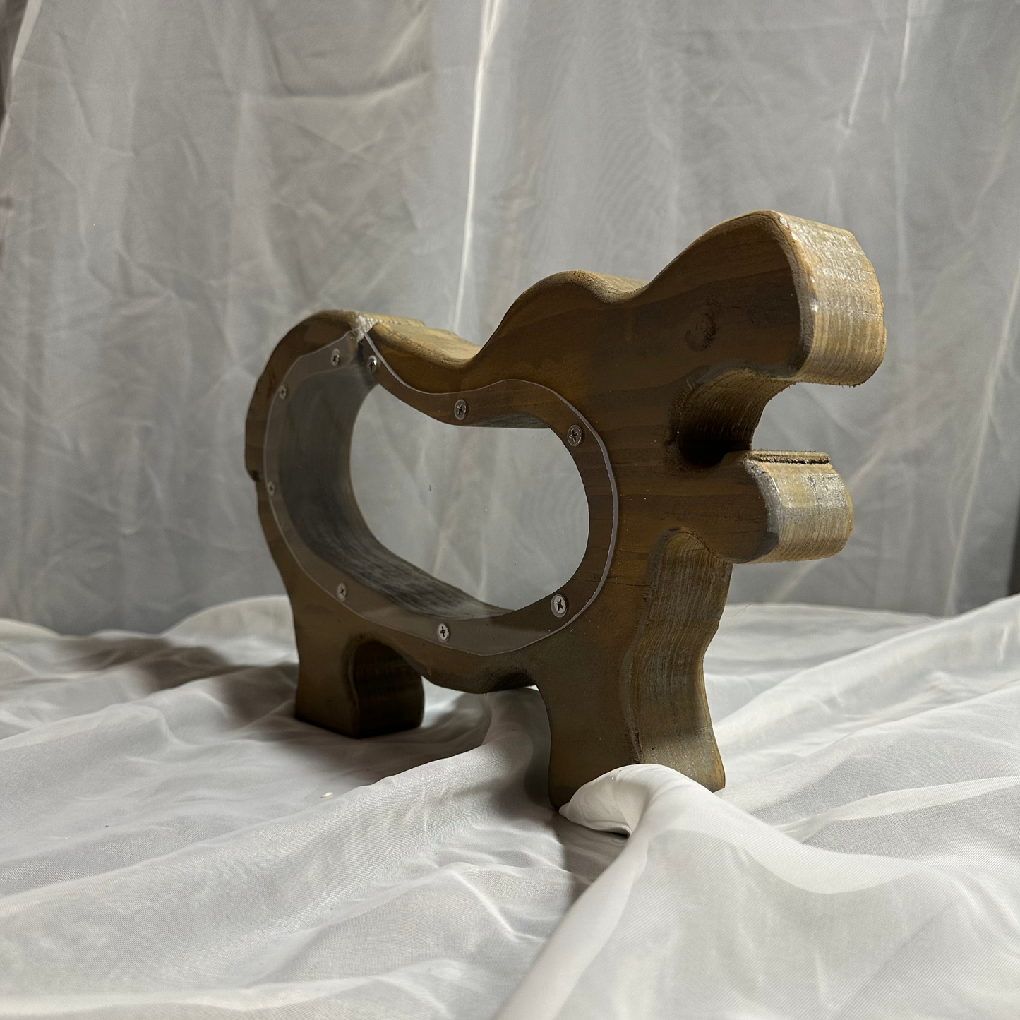 Wooden Hippopotamus Bank