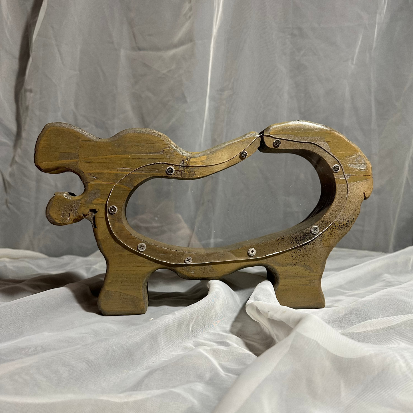 Wooden Hippopotamus Bank