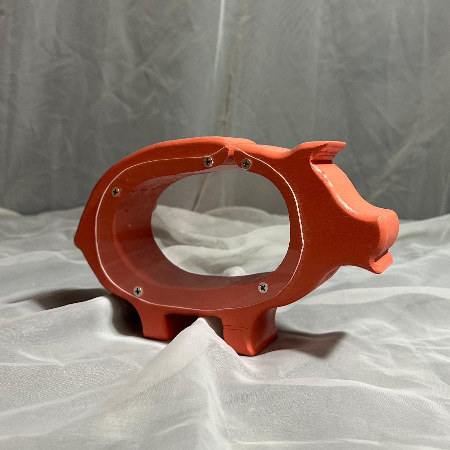Wooden Small Pink Pig Bank