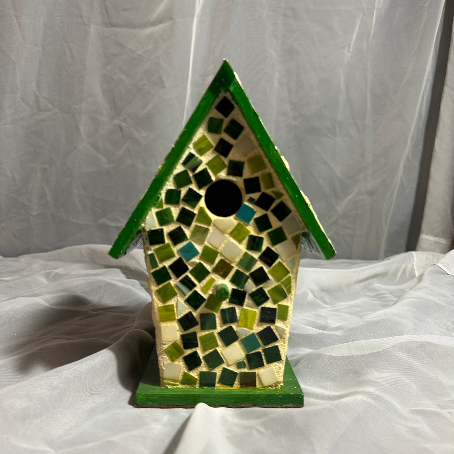 Green Mosaic Birdhouse