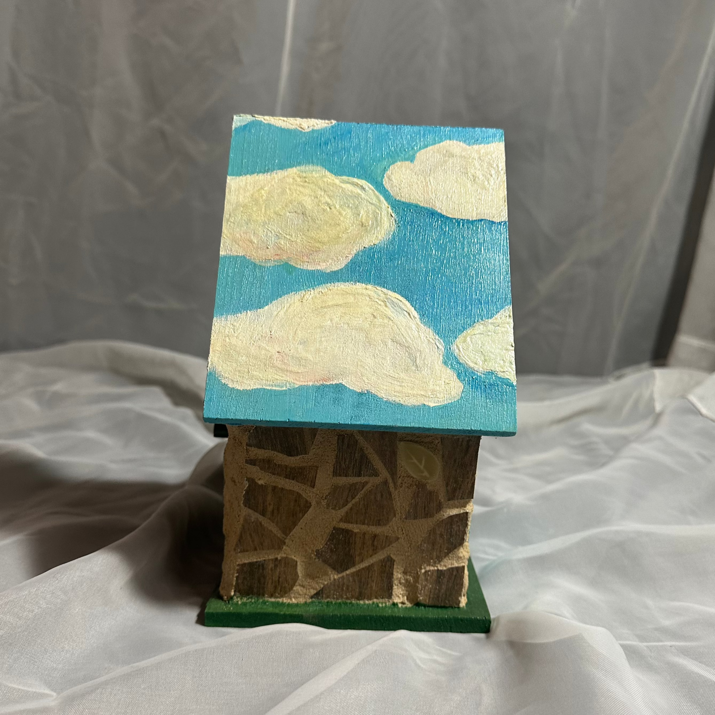Blue Cloud Mosaic Birdhouse