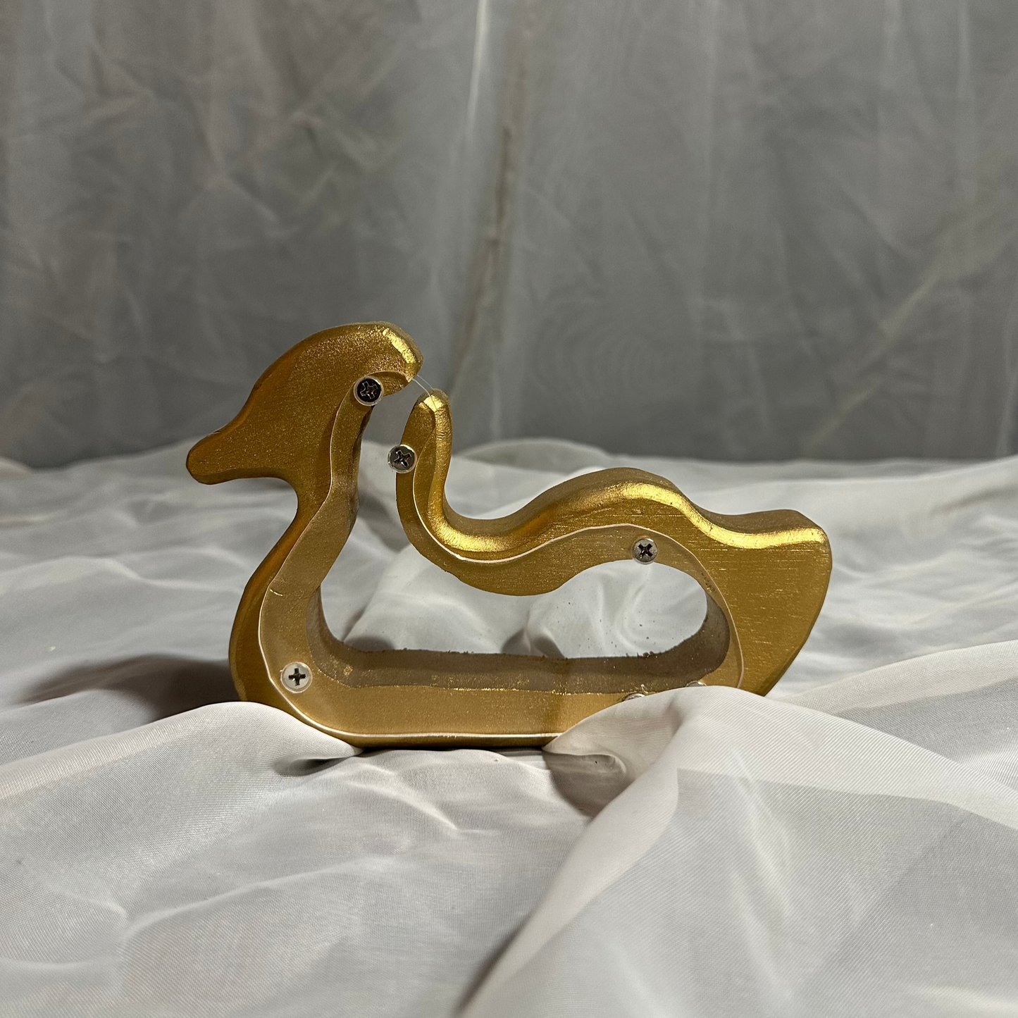 Wooden Gold Duck Bank