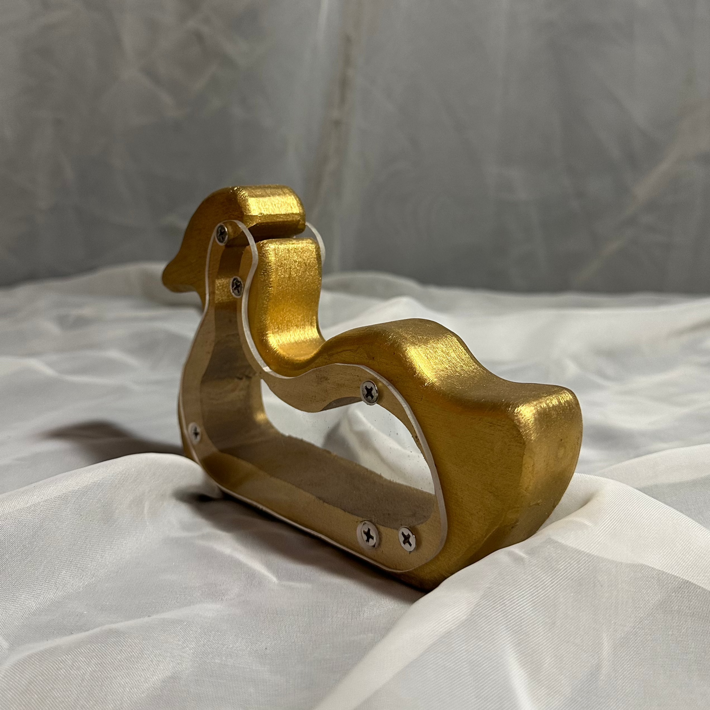 Wooden Gold Duck Bank