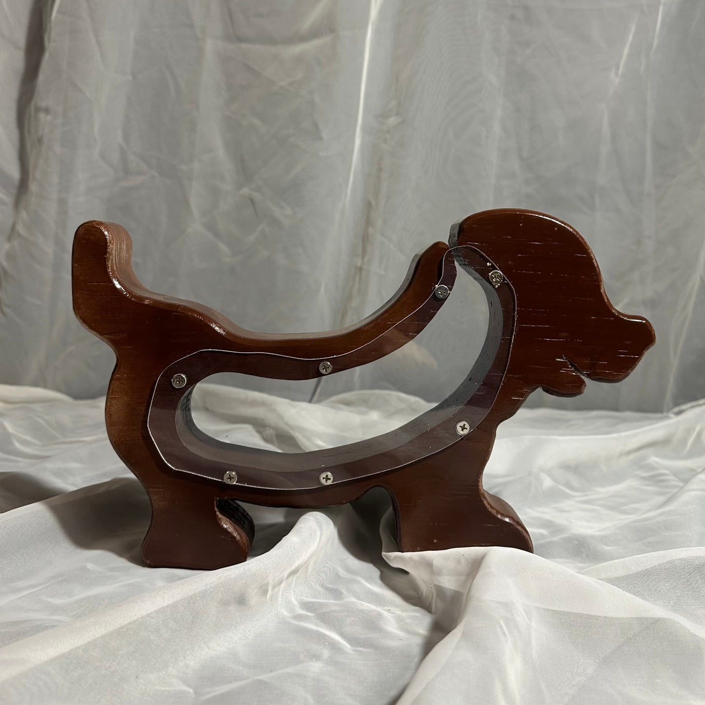 Wooden Brown Dog Bank