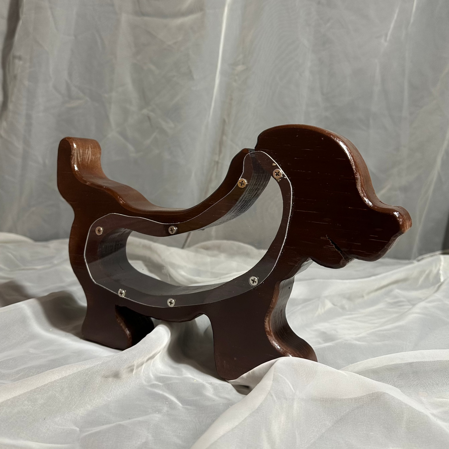 Wooden Brown Dog Bank