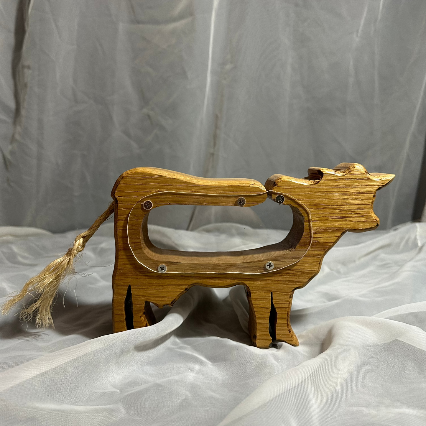 Wooden Cow Bank