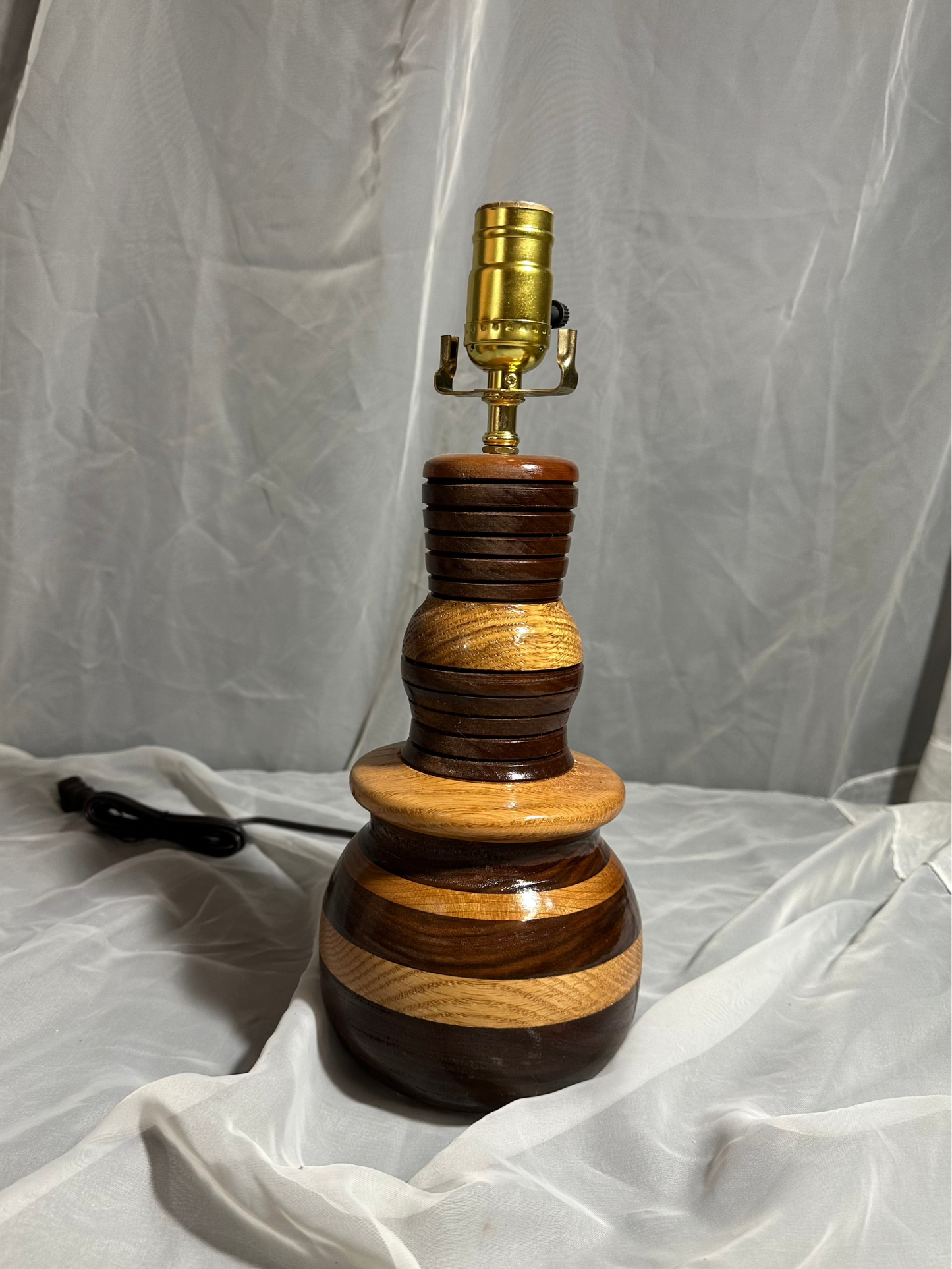 Handmade Two-Tone Wooden Lamp
