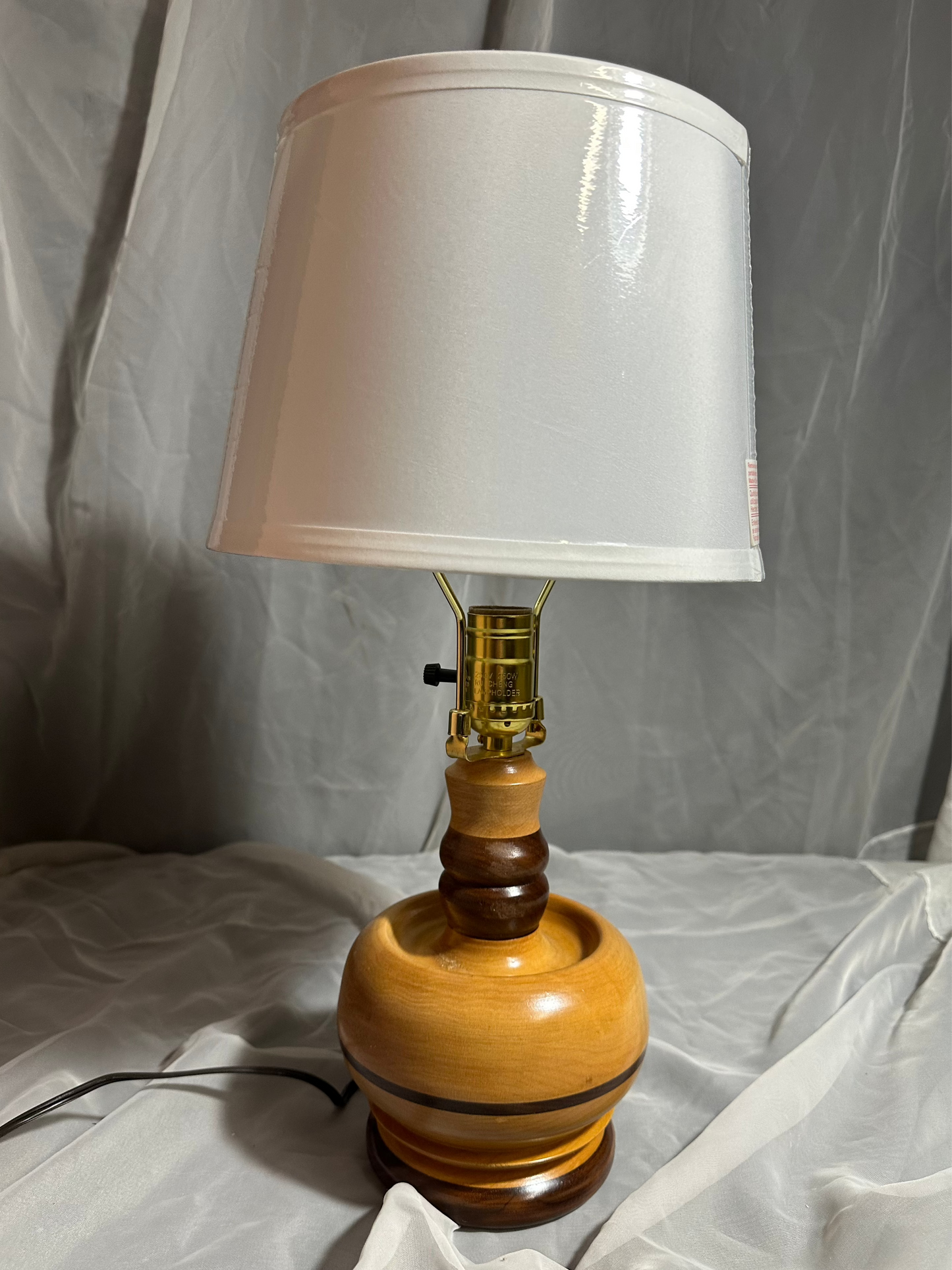 Handmade Wooden Lamp with Shade