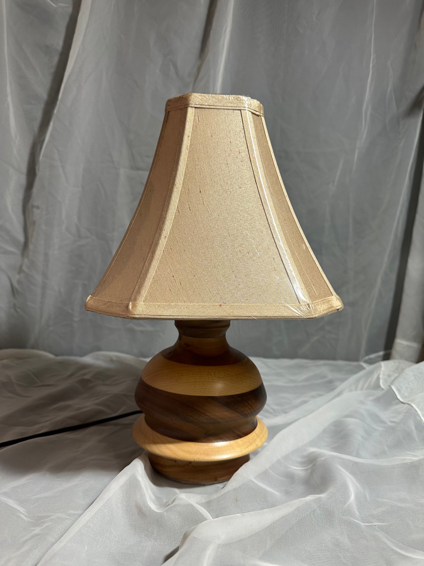 Handmade Wooden Lamp with Shade