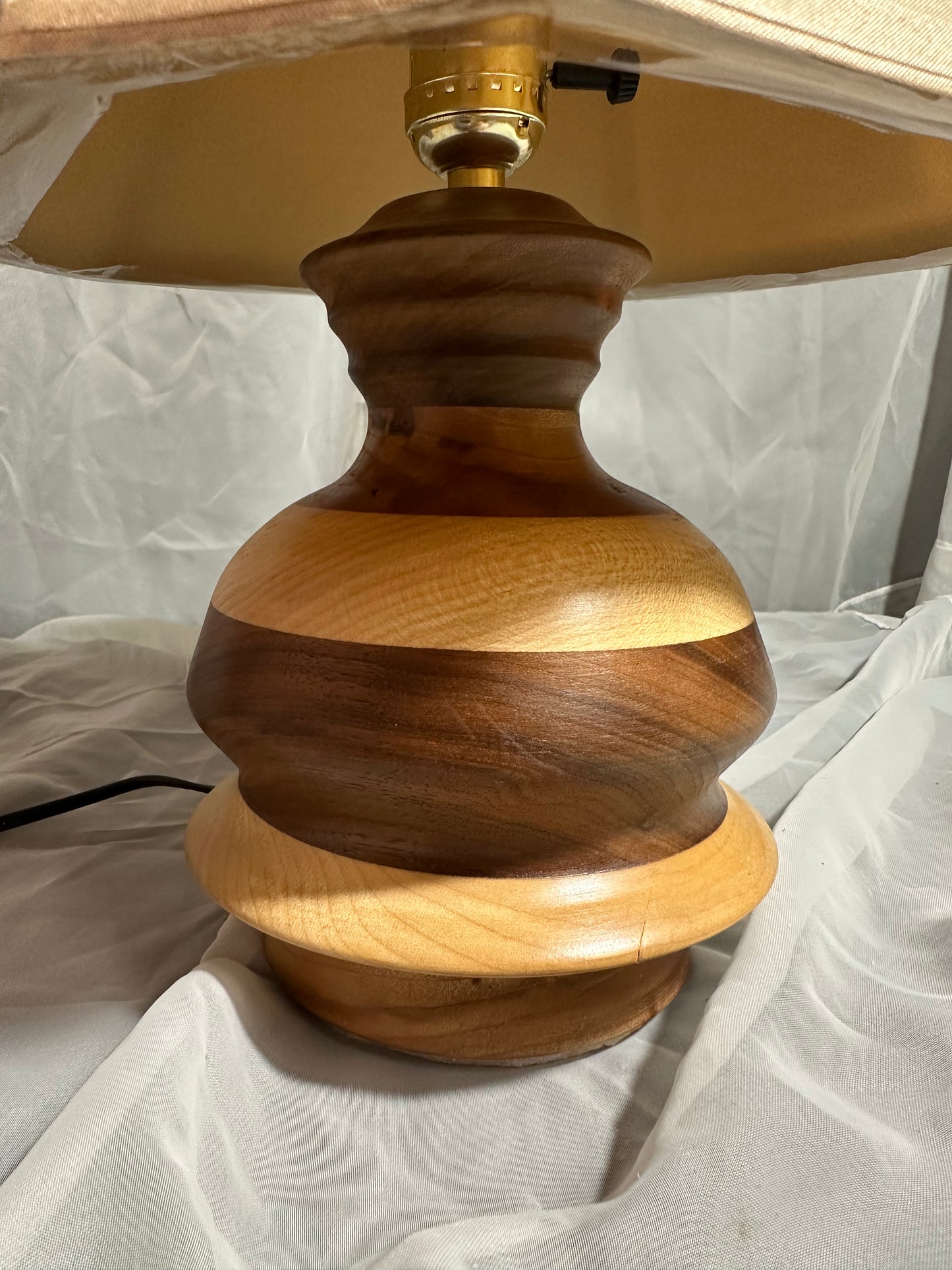 Handmade Wooden Lamp with Shade