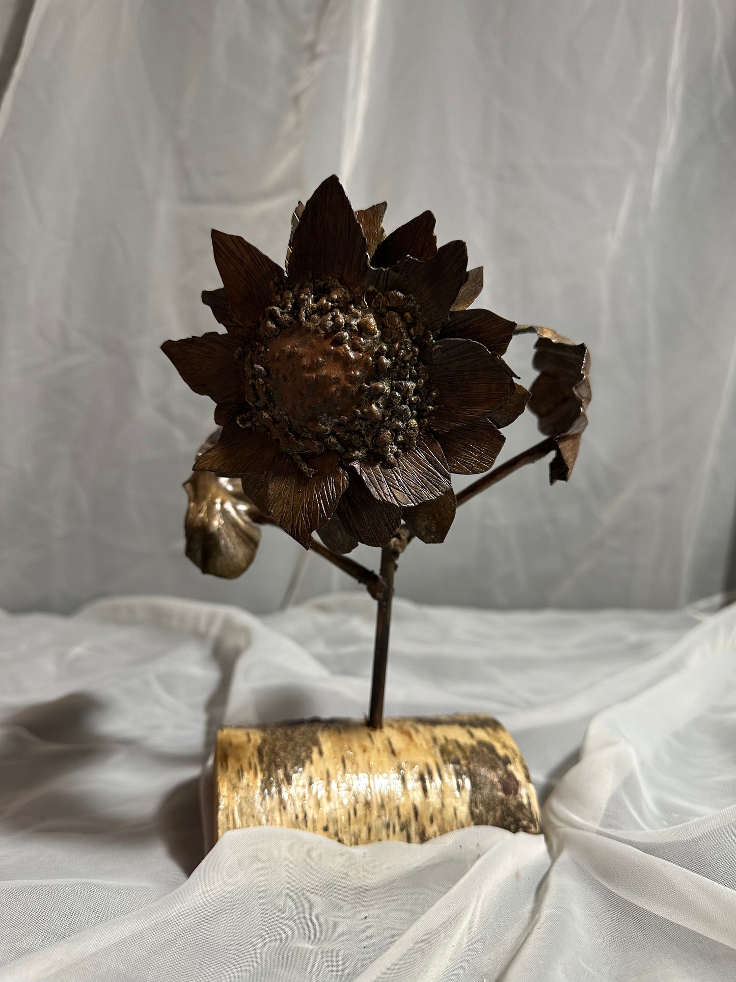 Metal Sunflower in Birch