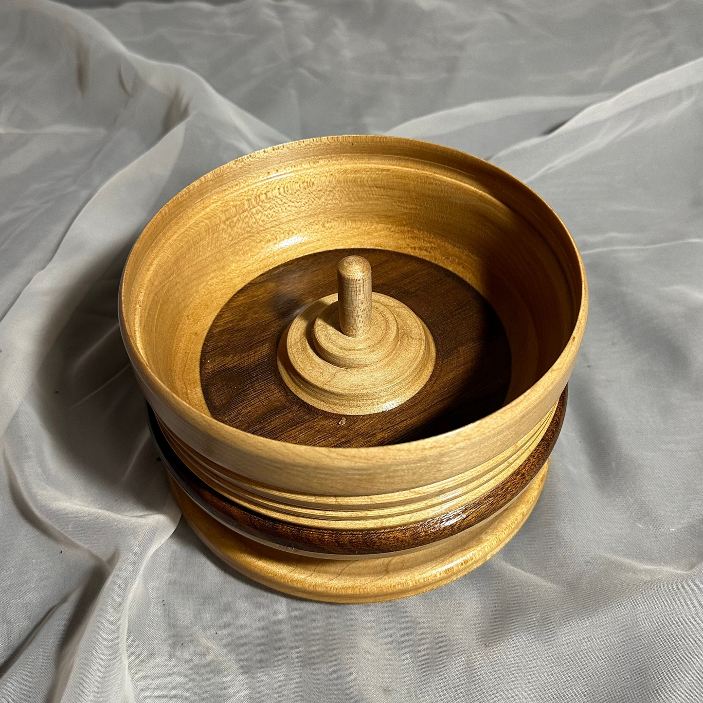 Two-tone Jewelry Holder Wooden Bowl