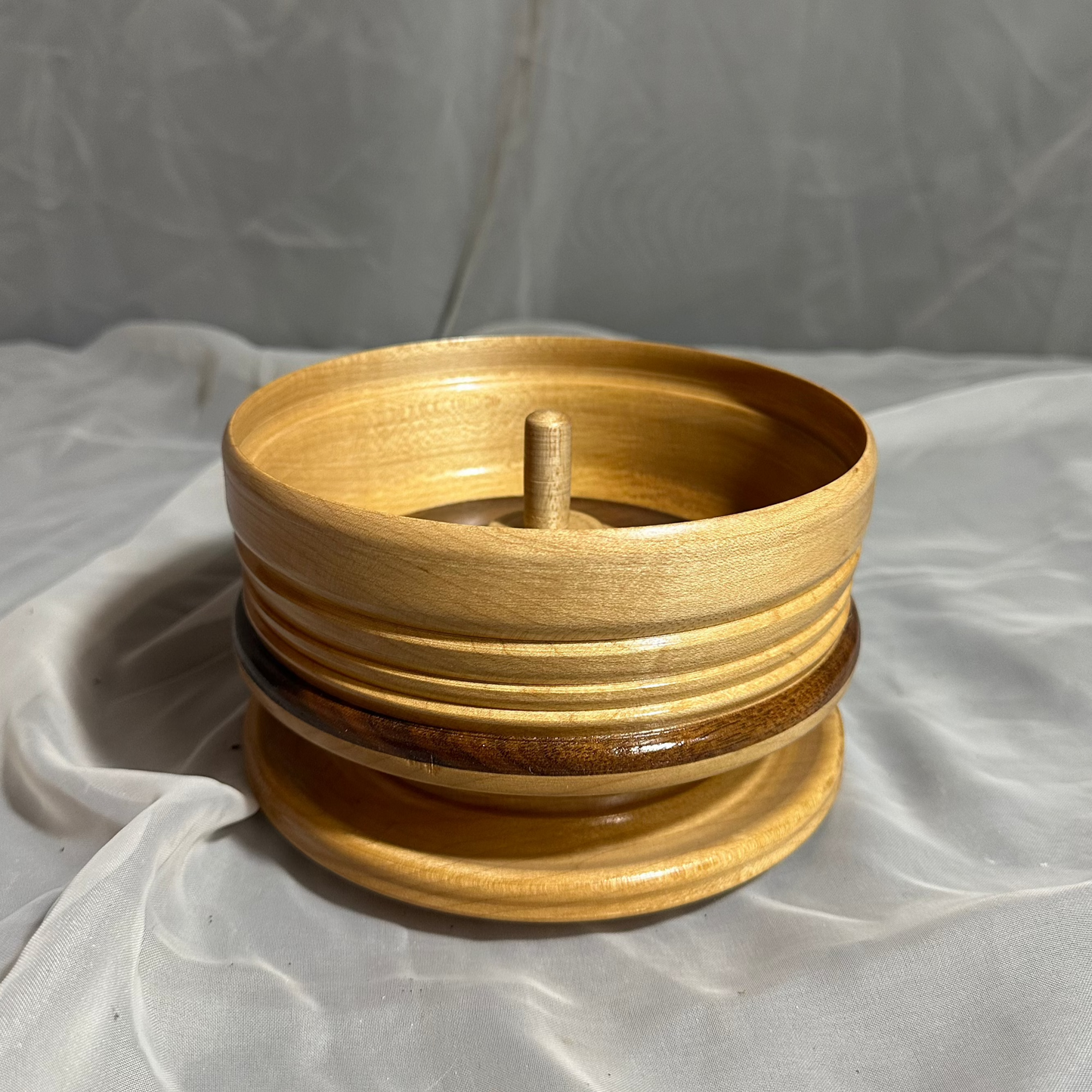 Two-tone Jewelry Holder Wooden Bowl